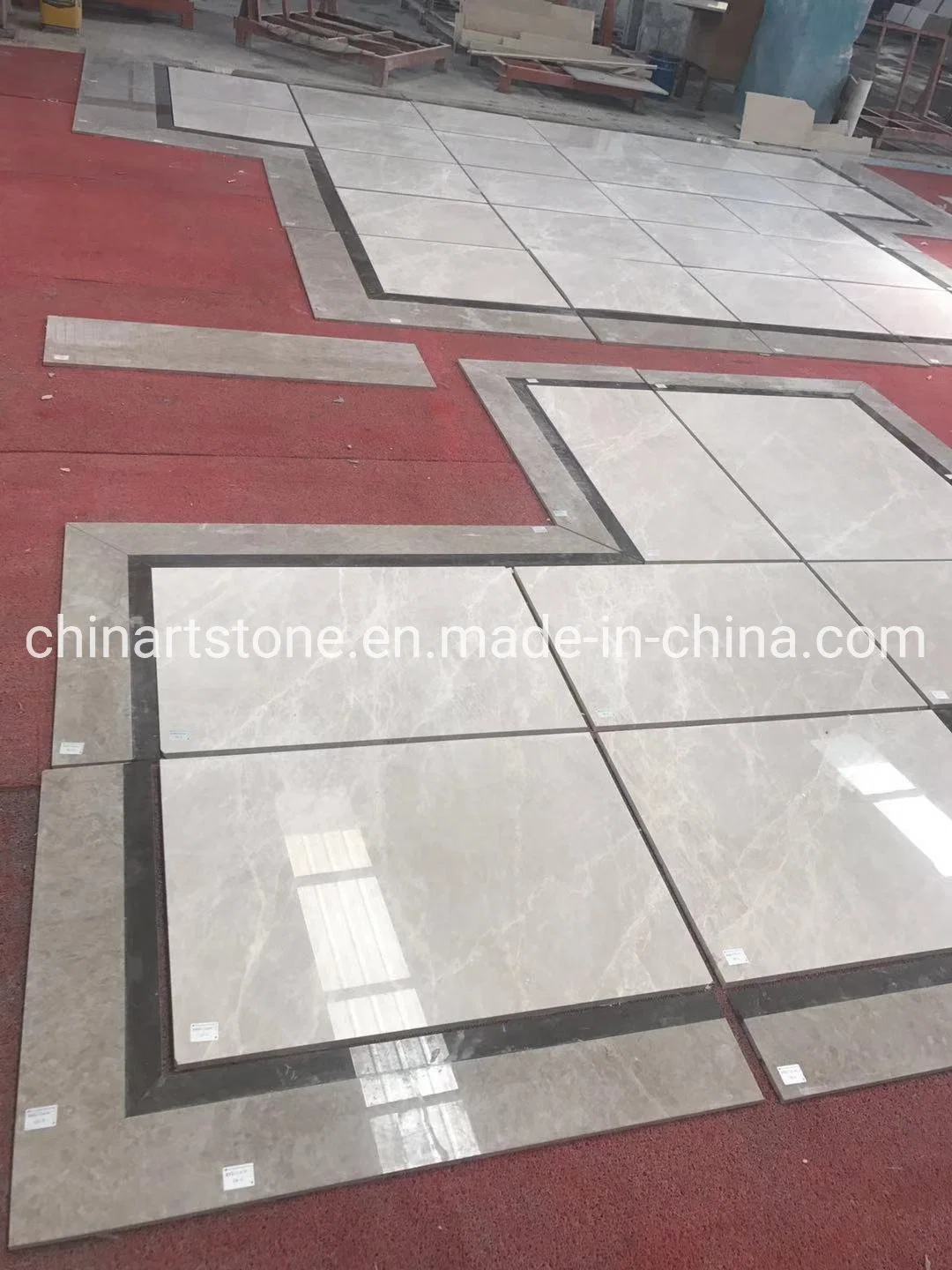Diseño clásico para suelos de mármol gris y azulejos de pared
