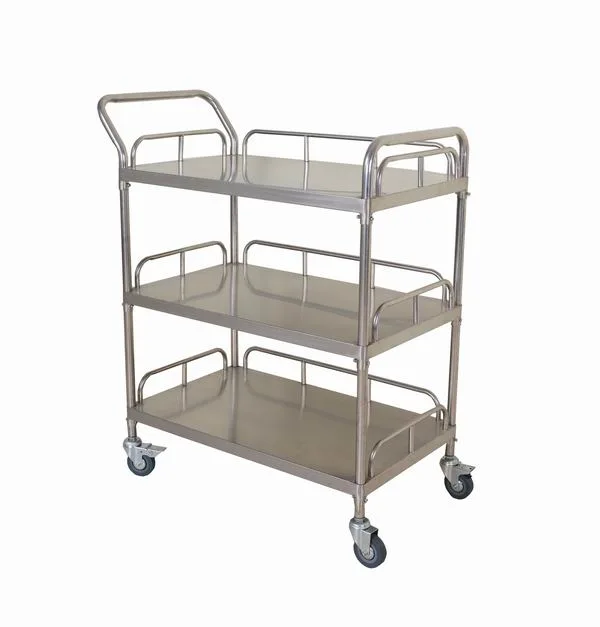 China Manufacturer of Hospital Furniture Stainless Steel Treatment Trolley