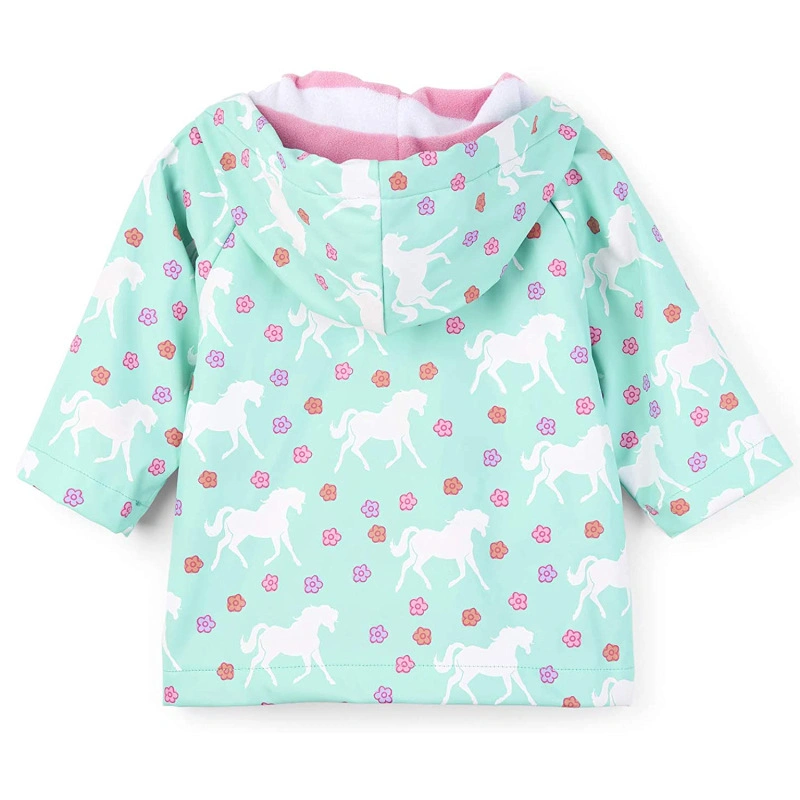 Imperméable pour enfant en PVC 100% polyester, veste imprimée pour l'extérieur.