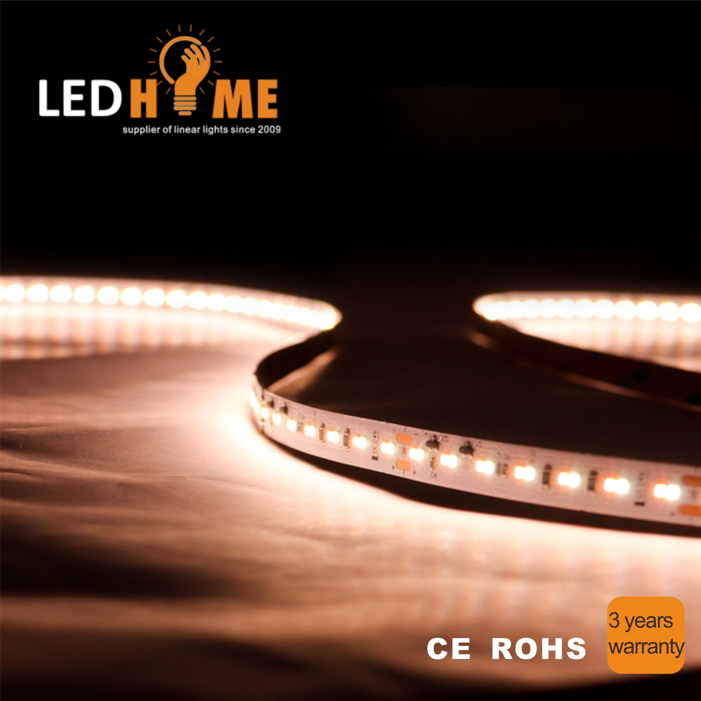 Gran cantidad de lúmenes y alta CRI Ra90 Dots-Free 2216SMD LED flexibles tira de luces.