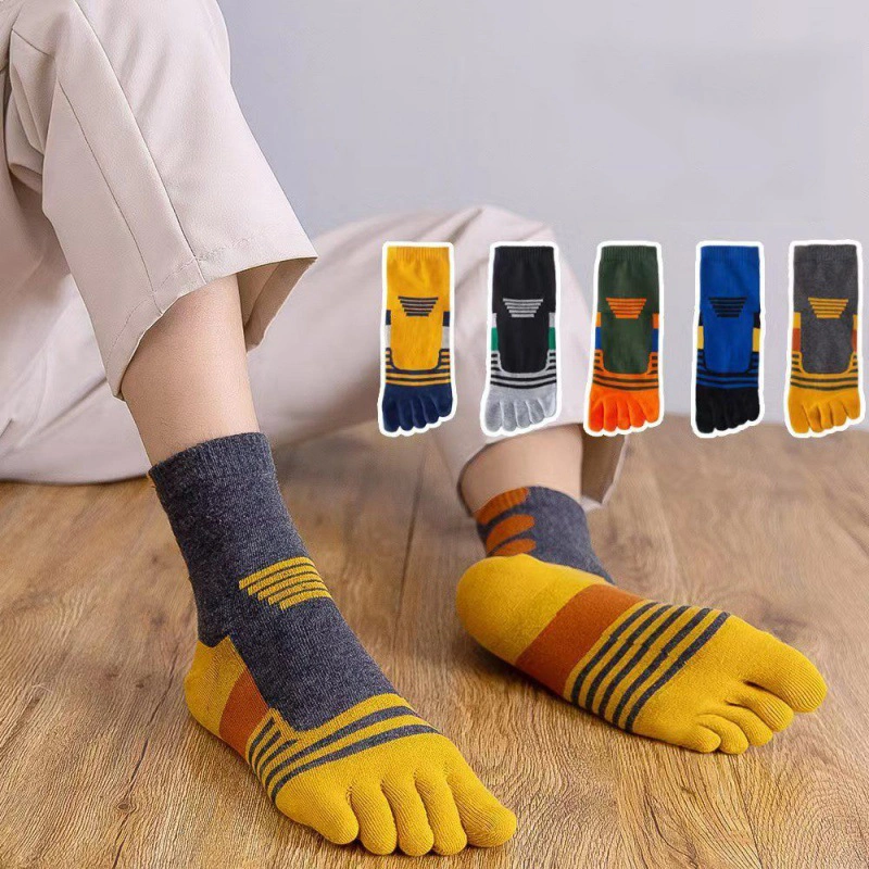 Custom Men Crew Socks Five Finger Toe Socks