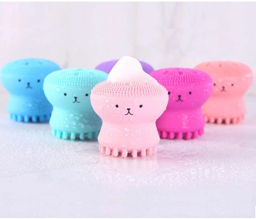 Cute Octopus Soft Silicone Facial Cleaning Brush