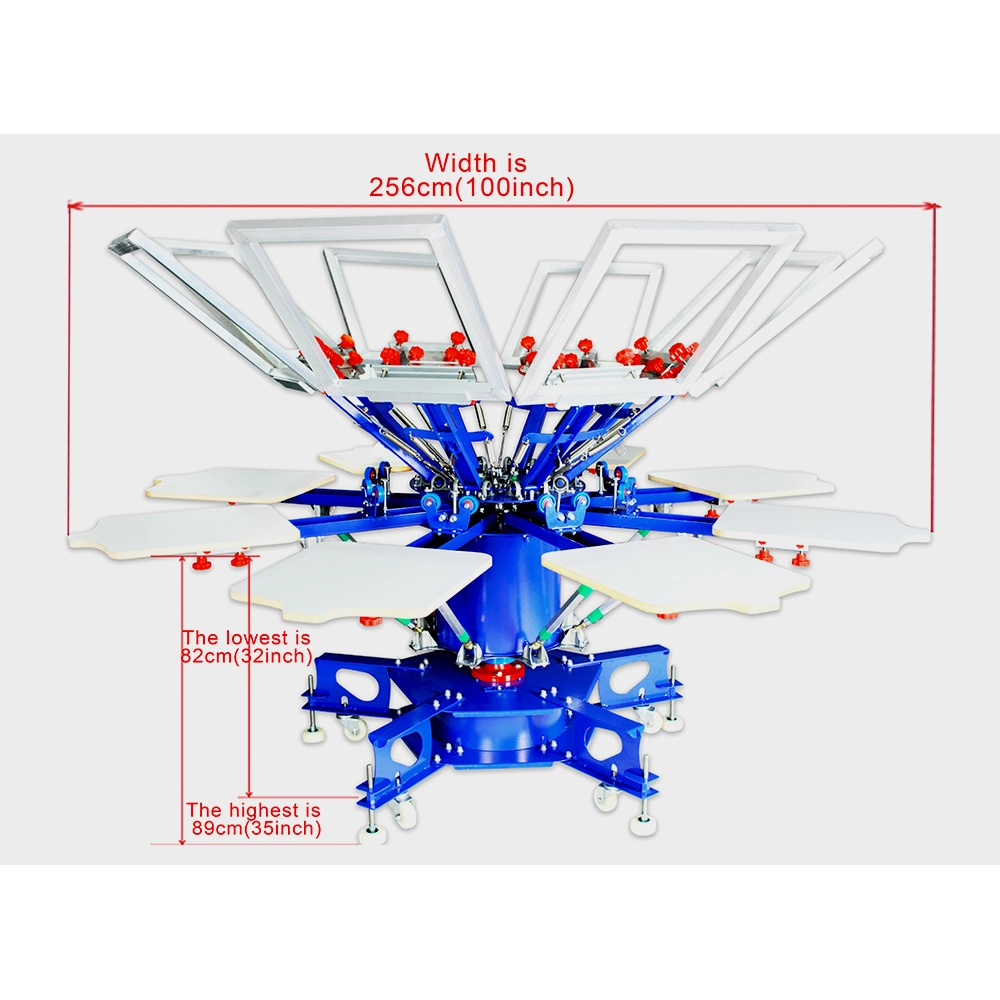 Le carrousel 8 stations de la machine-de-chaussée de type Manuel Réglage de précision de 8-8-station couleur deux roues Machine d'impression de l'écran