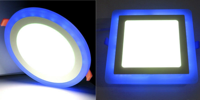 Blue Green Red 6+3W Square Double Color Panel LED Lights RGB