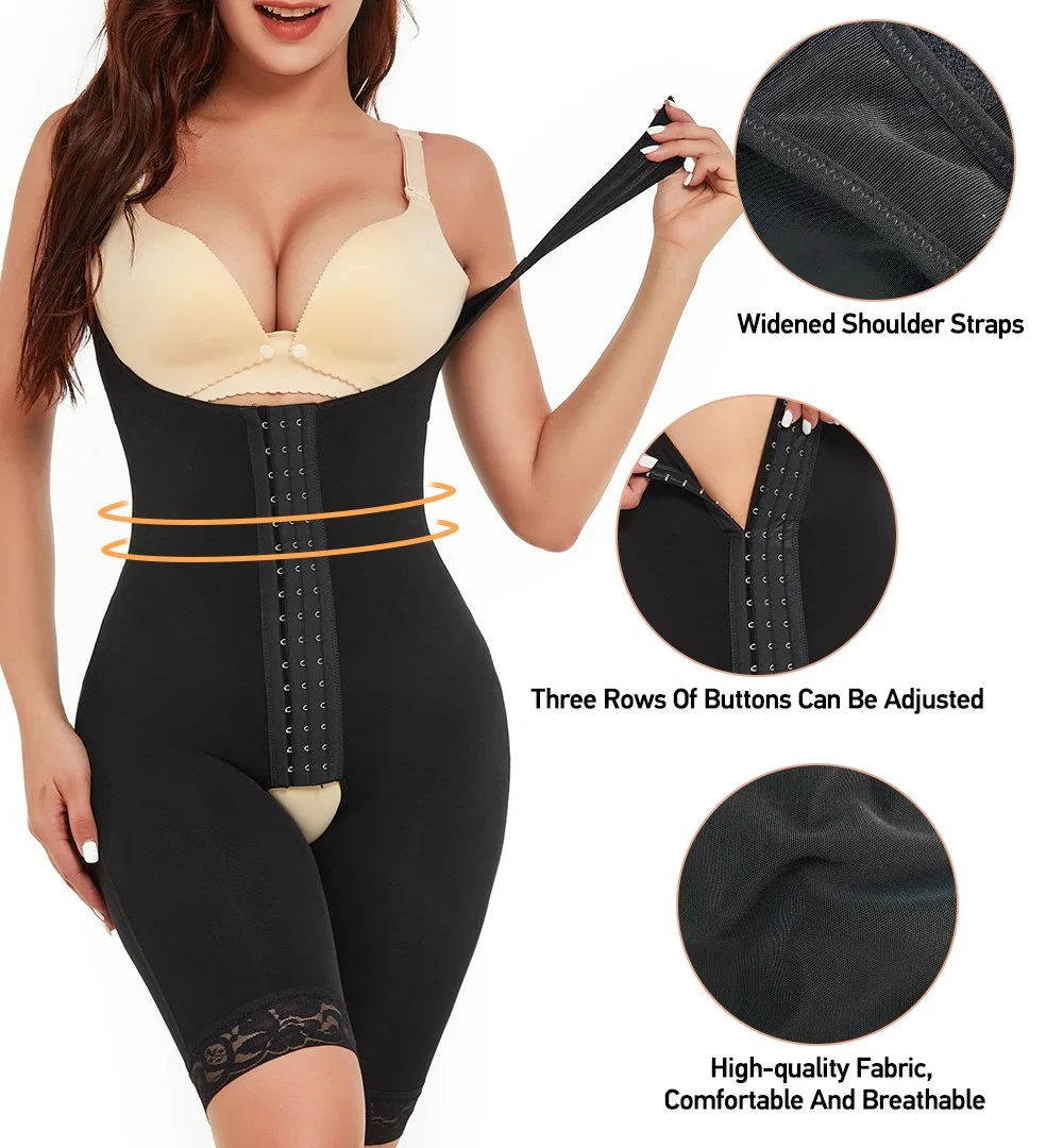 Wholesale Custom Tummy Control Open Bust Thigh Slimmer Bodysuit Shapewear