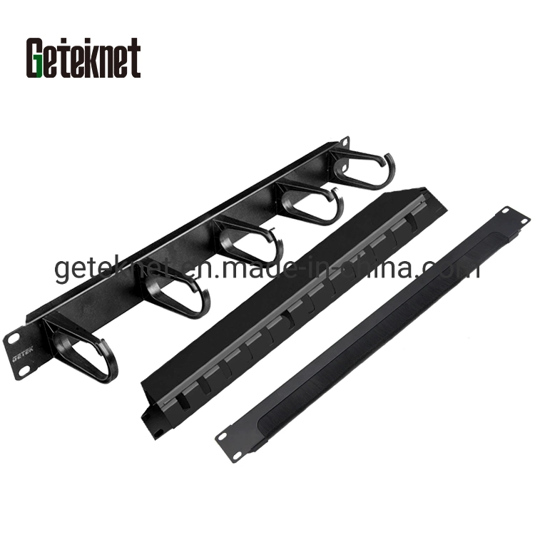 1u 2u Metal Cable Manager Cable Organizer Steel Network Metal Plastic Data Wertical Cable Management