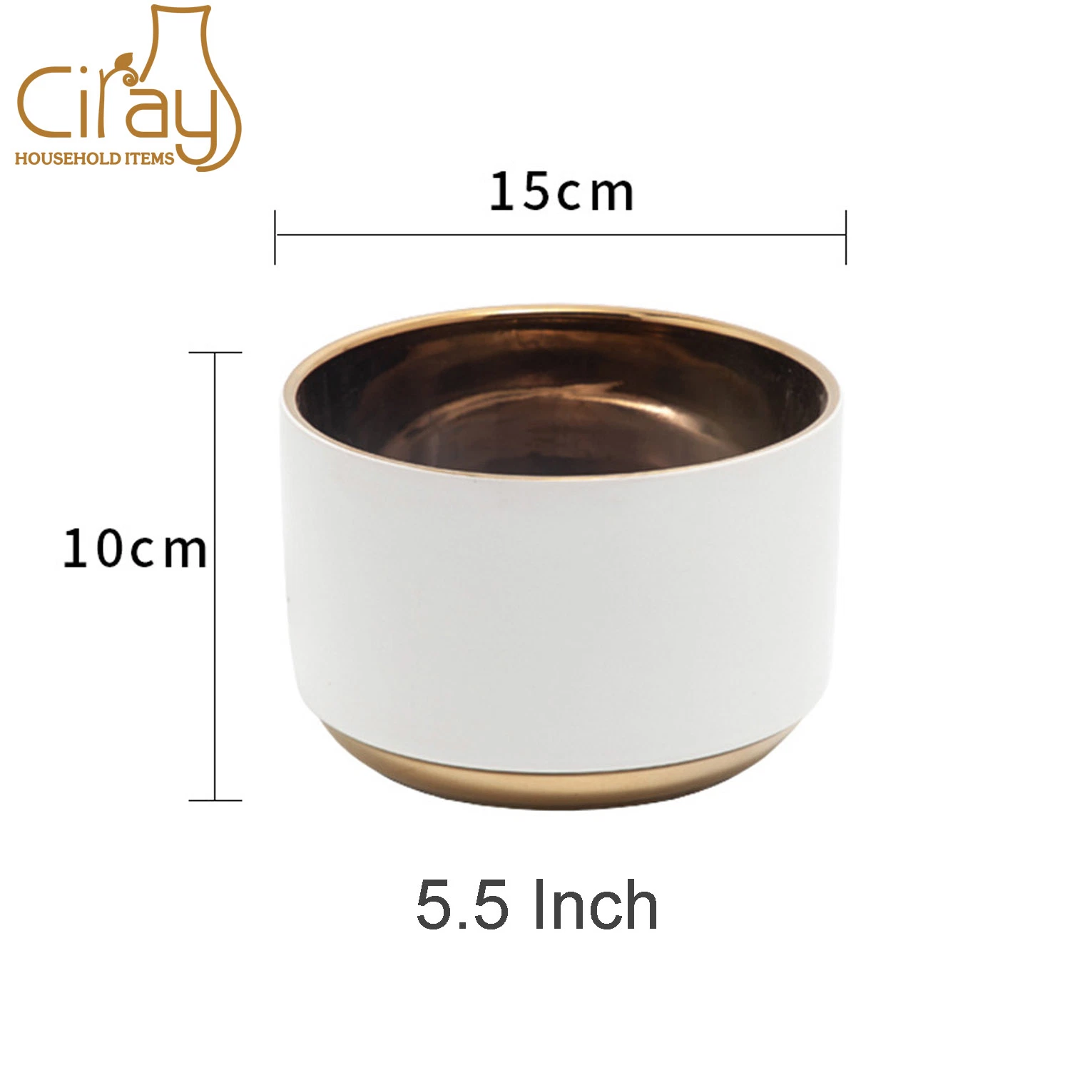 Colorful Pearlescent Plated Ceramic Flower Pot Round High-Grade Pot for Green Plants and Orchids