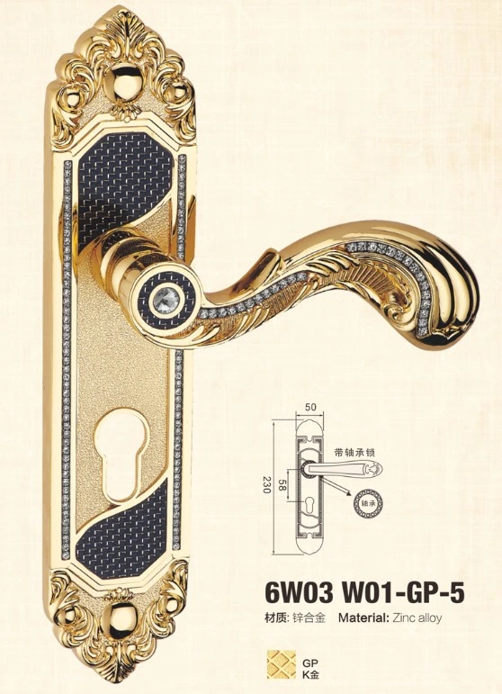 Classical Kingly Design Lever Door Handle Middle Size Zinc Alloy