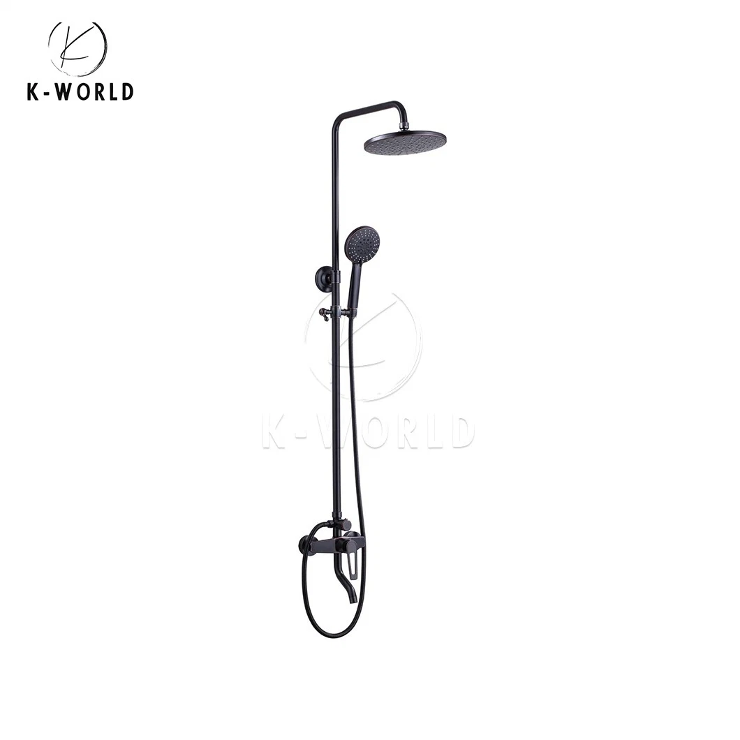 K-World LED Digital Shower Bath Set Manufacturers Custom Rain Shower System Set China Beautiful Appearance Black Modern Shower Set