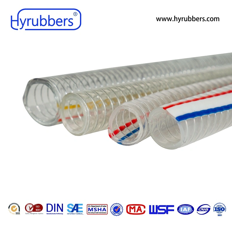 Flexible PVC Steel Wire Hose Clear Transparent PVC Spring Hose