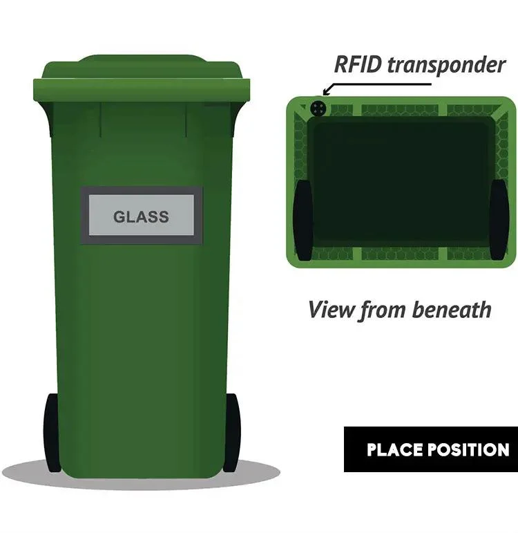 Etiqueta de contenedor de basura RFID HDX Tk4100 Em4200 programable y duradera Para la gestión de residuos