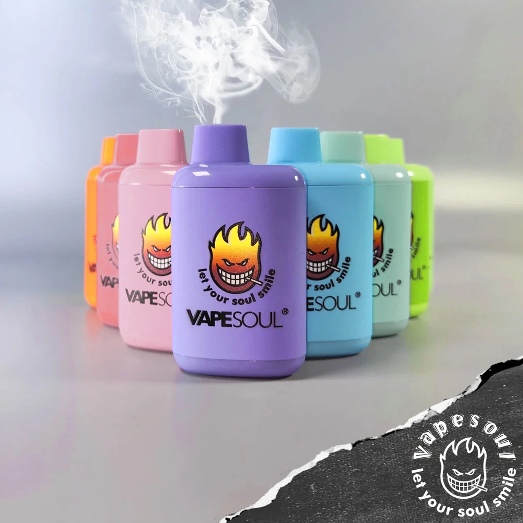 Vapesoul V-Ghost original Randm Tornado 7000 Puffs Caja VAPE desechable 850mAh% y 5% Flash RGB Tank Design 2 Tipo C recargable Mini E-cigarrillo desechable