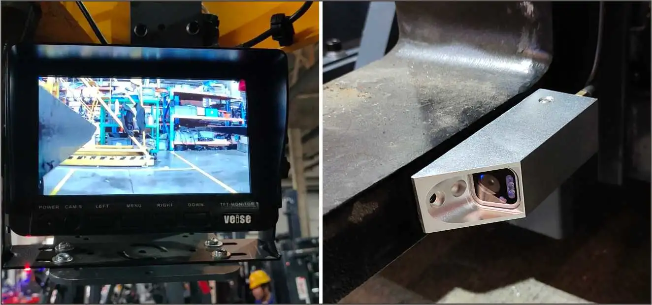 Sistema de cámaras de seguridad inalámbrica para carretillas elevadoras 7" Pantalla cuadrangular