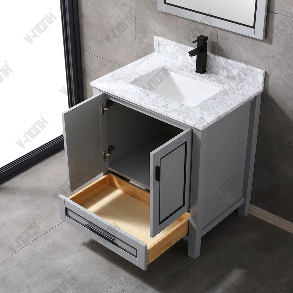 Vietnam USA Style Solid Wood Freestanding Bathroom Furniture Vanity Sets