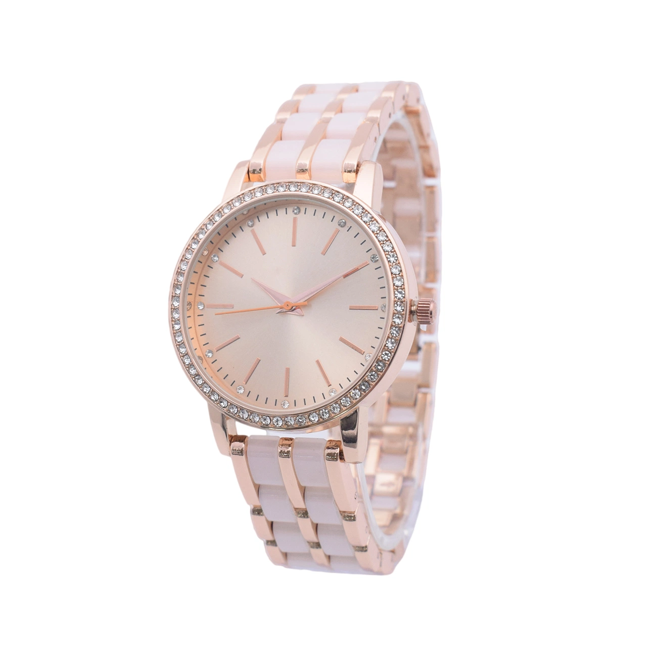 OEM Special Alloy Strap Connect Plastic Grains Alloy Case Lady Watch