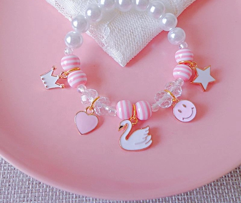 Children Pearl Bracelets Princess Little Girls Cute Unicorn Bracelets Decorative Beaded Accessories