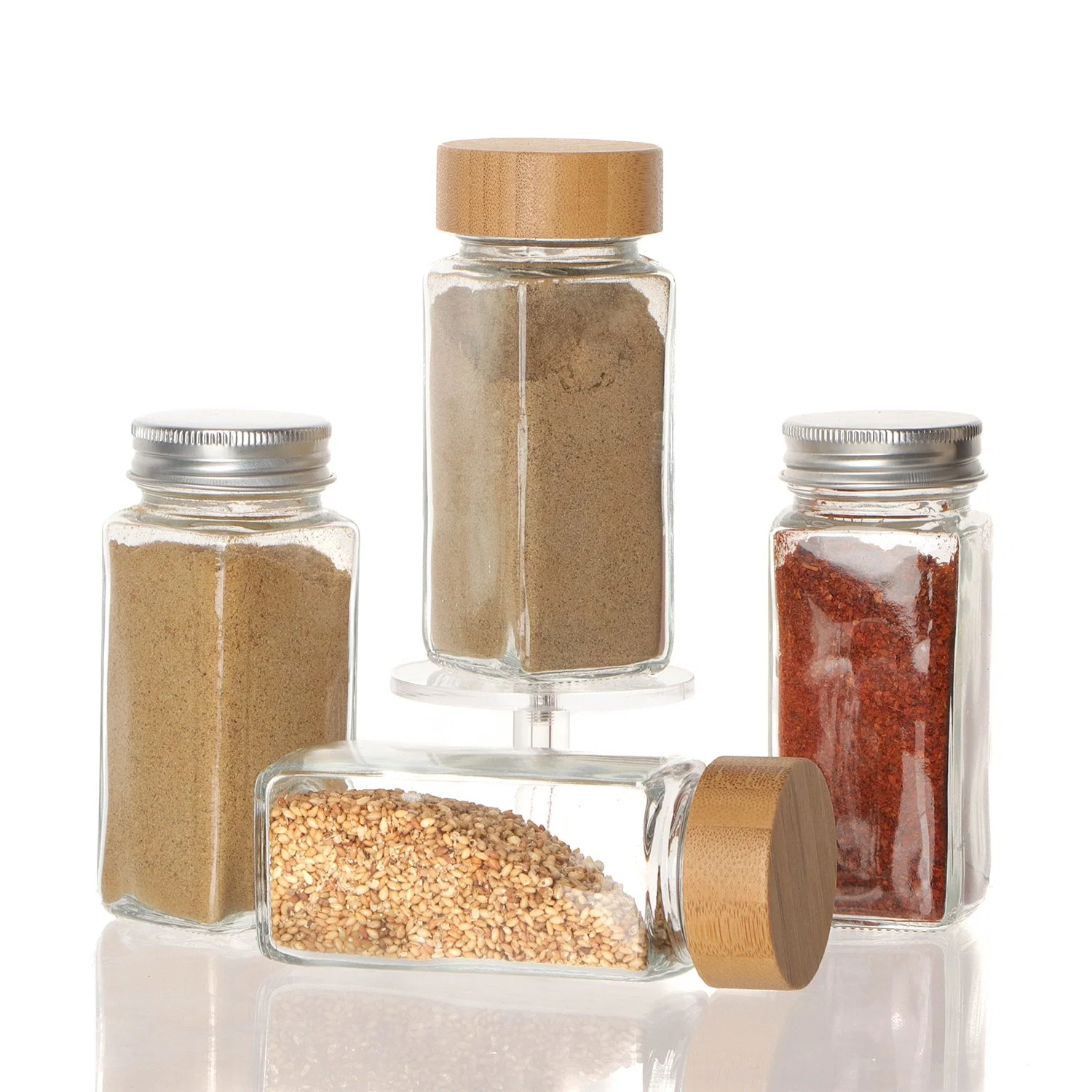 Hot Selling 24 Pack Glass Spice Jars Set with Labels Shaker Lids