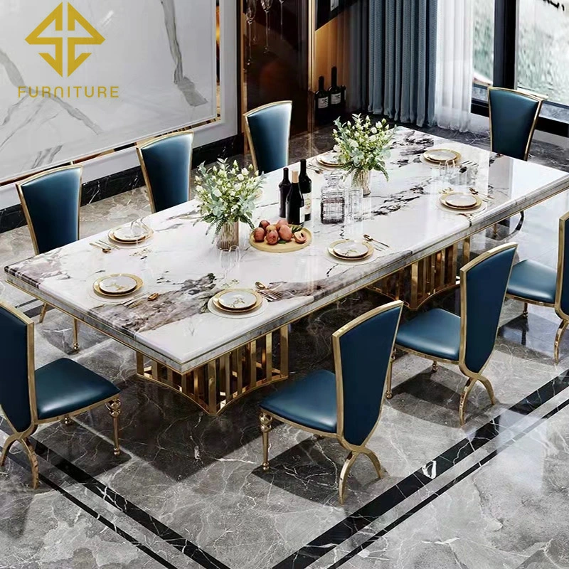 Hot Sale Golden Stainless Steel Wedding Dining Table Wholesale Wedding Furniture