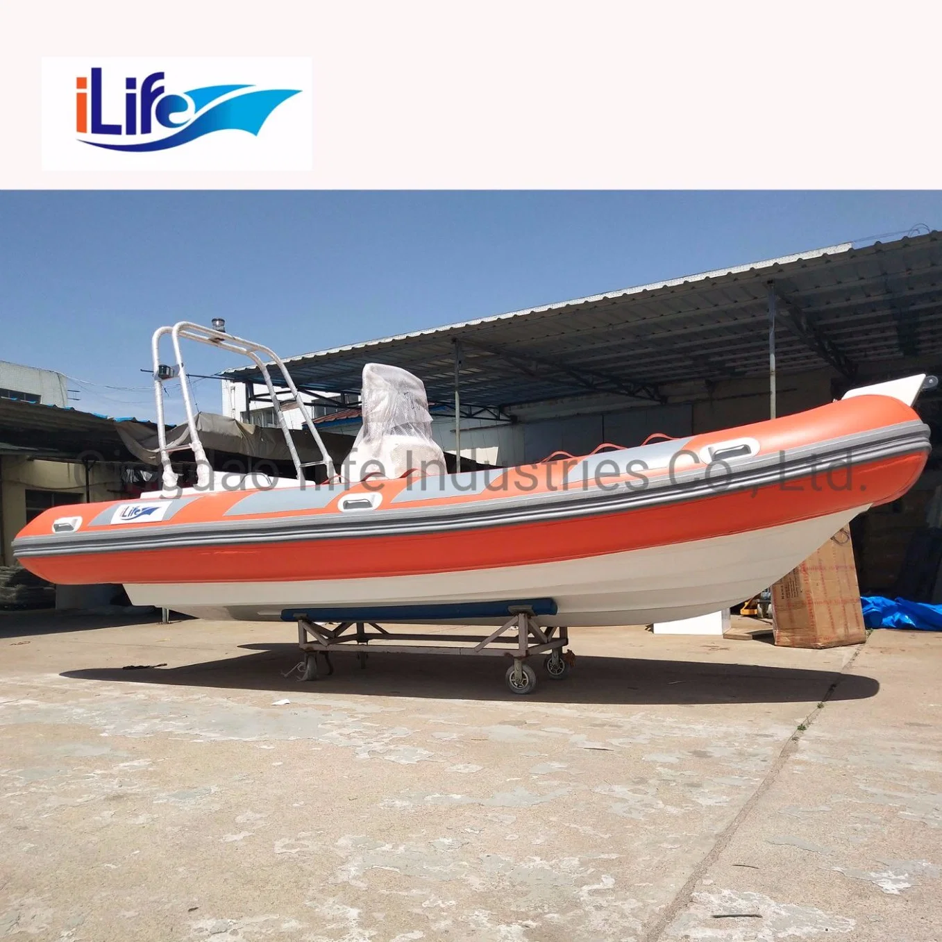 Ilife (CE) 17.7FT 5.4m 10 Persons Original Factory Rigid Fiberglass Hull Inflatable Fishing Boat for Sale
