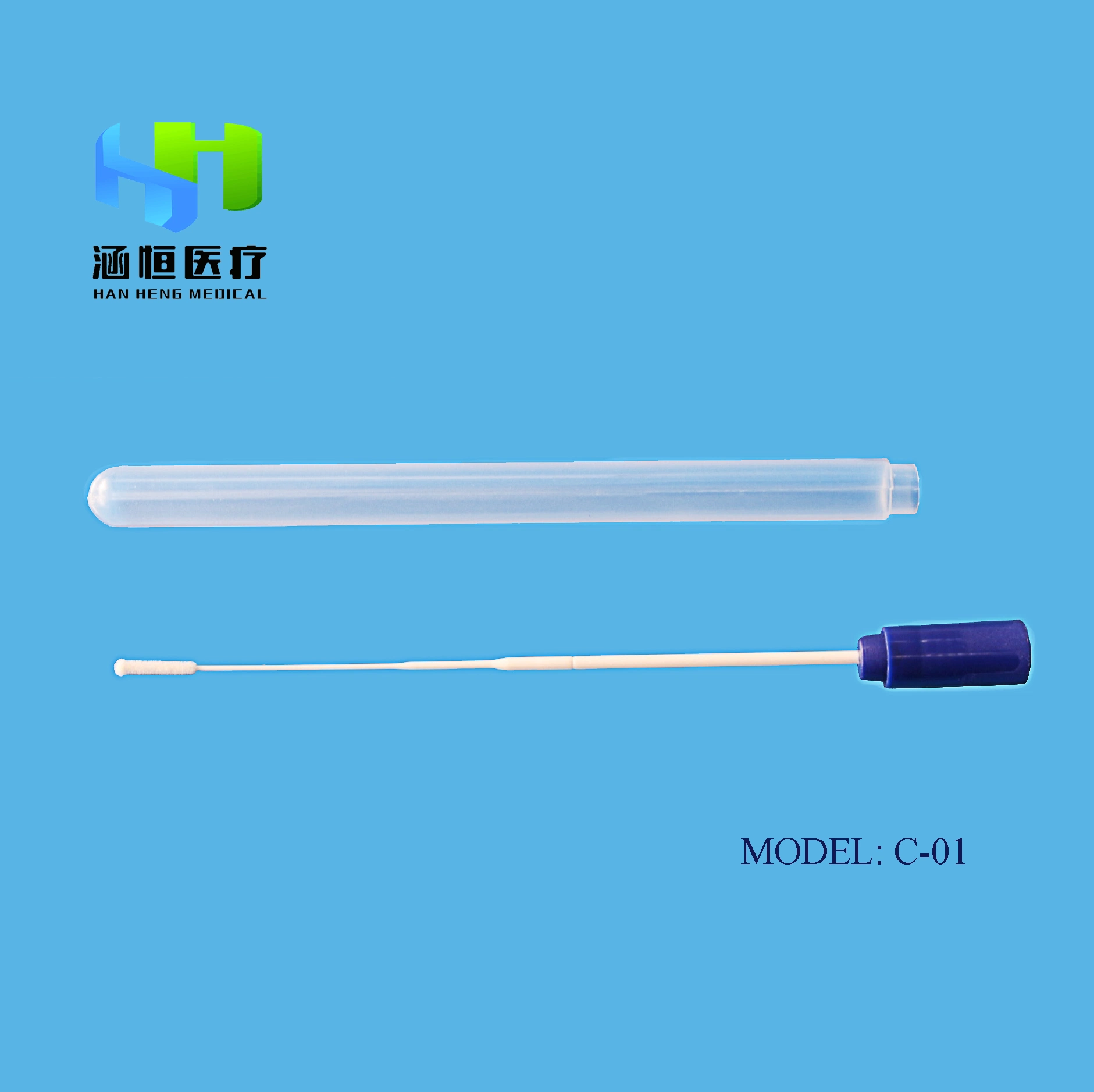 Disposable Medical Test ABS Sticks Virus Collection Nylon Nasopharyngeal Swab with PP Tubes