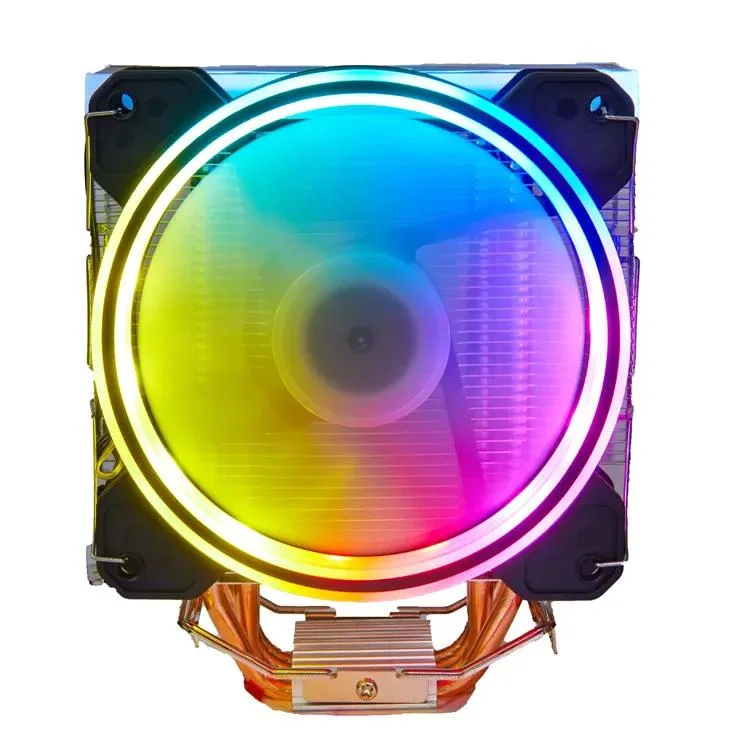 12V 120mm bajo ruido de alta velocidad de CPU Ventilador de radiador de refrigeración RGB para juego de PC 4 4pin