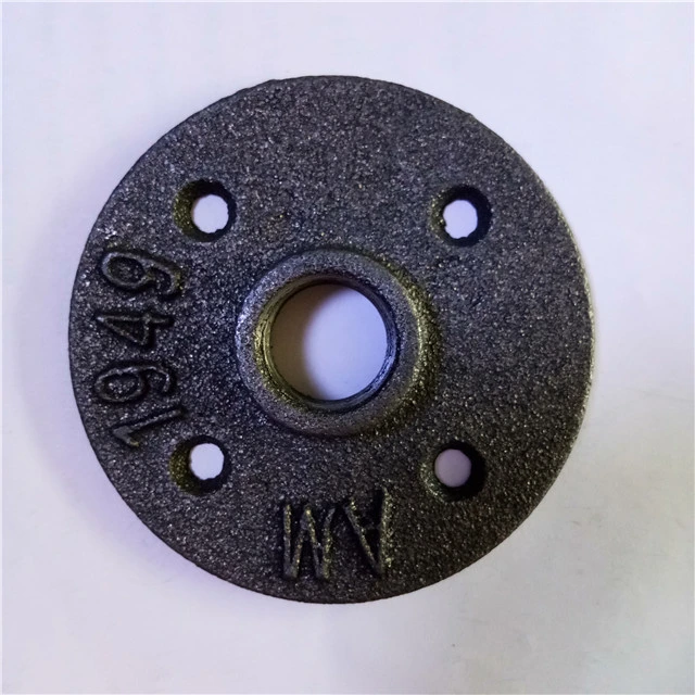 1/2" Malleable Iron Pipe Floor Flange Threaded Fitting for Industrial Pipe Furniture and DIY Decor