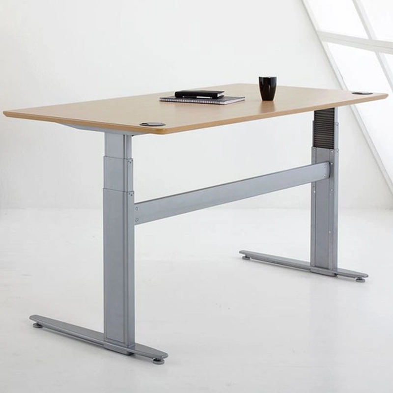 Electric Standing Desk White Glass One-Piece Desktop with USB Port