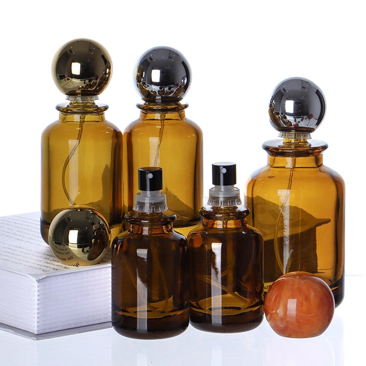 Vente en gros flacon de parfum boîte de conditionnement 30ml 50ml 100ml avec ballon Couvercle