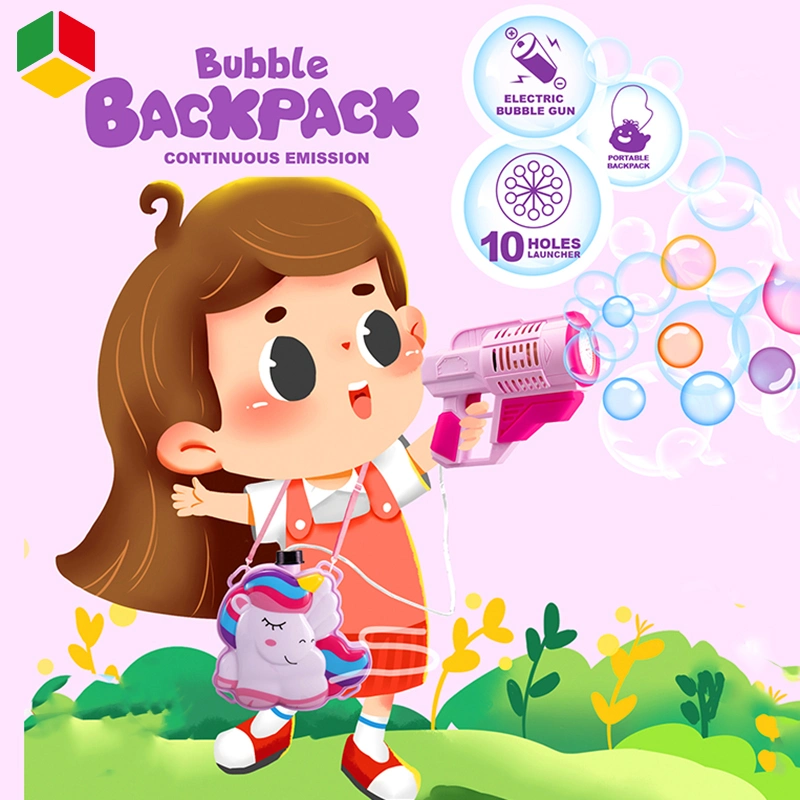 1: Campanha de oferta QS Máquina de bolha ao ar livre jogo engraçado Toy New Conjunto de mochila em plástico elétrico para dinossauros, plástico, Bubble Gun Machine Brinquedos para crianças