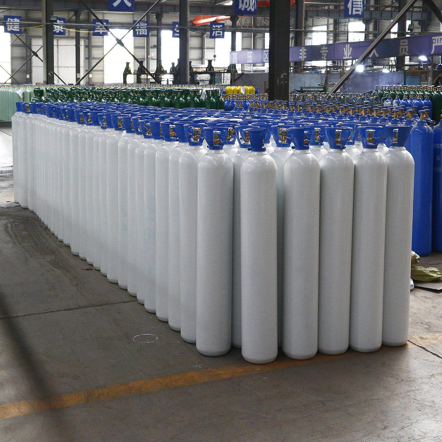 47L Seamless Steel Industrial and Medical Oxygen Gas Cylinder with Valve and Cap