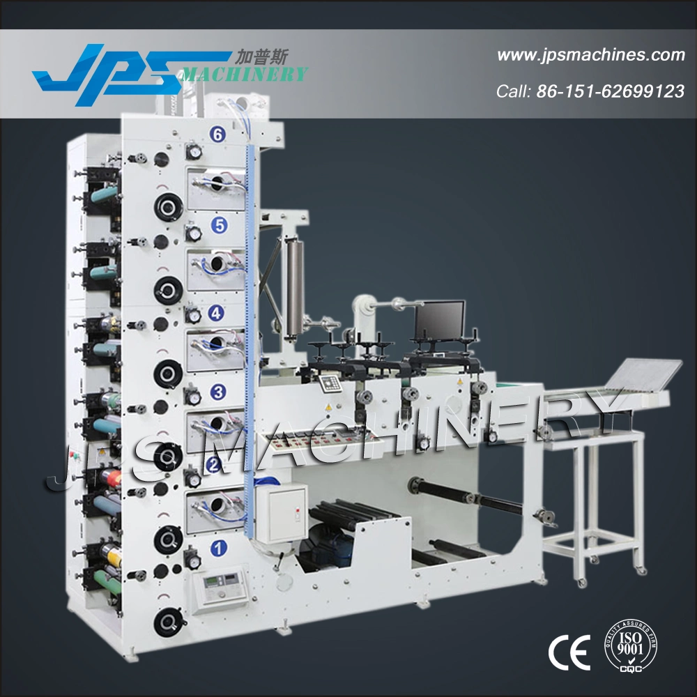 Automatische Label Flexo Druckmaschine mit Laminieren + Rotary Stanzen Schneiden Schneide + Folien Station/Papierbecher/Folienaufkleber Flexodruck-Schneidevorrichtung Schneidevorrichtung