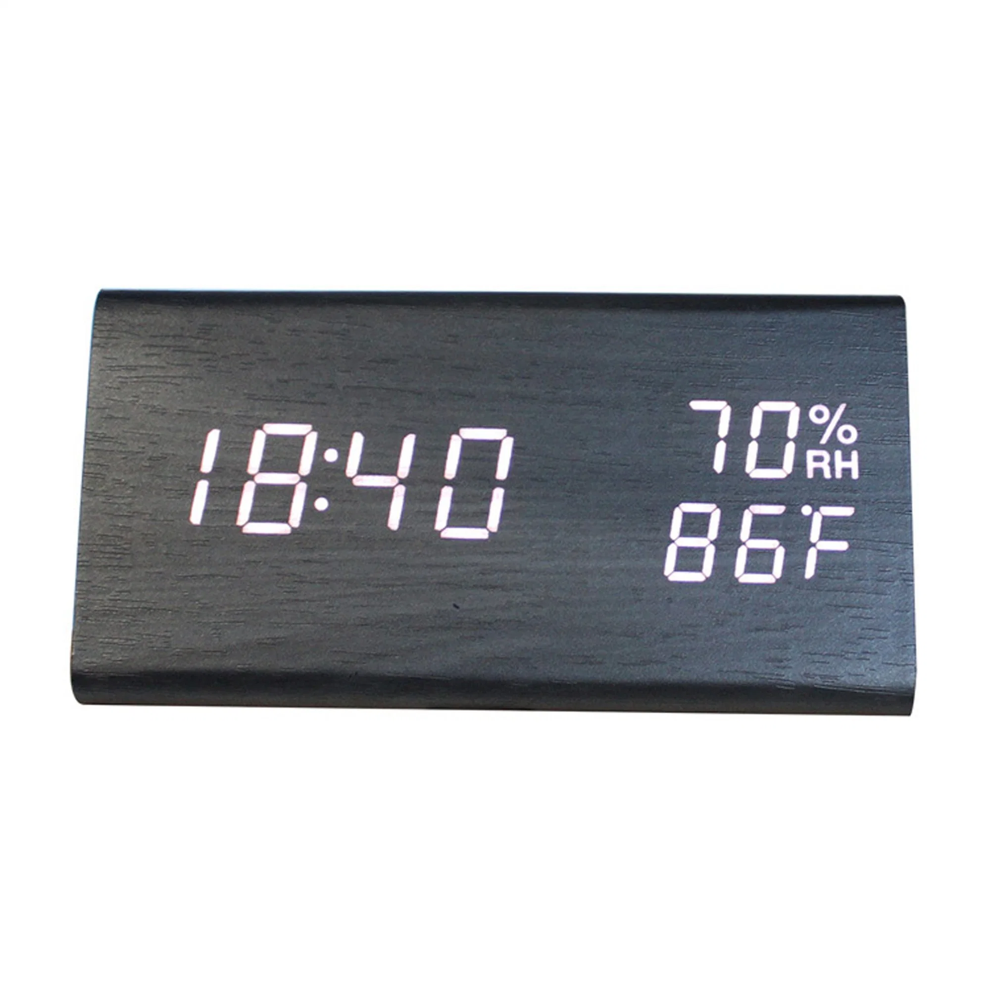 Wooden Electronic LED Time Display 3 Alarm Settings Digital Alarm Clock