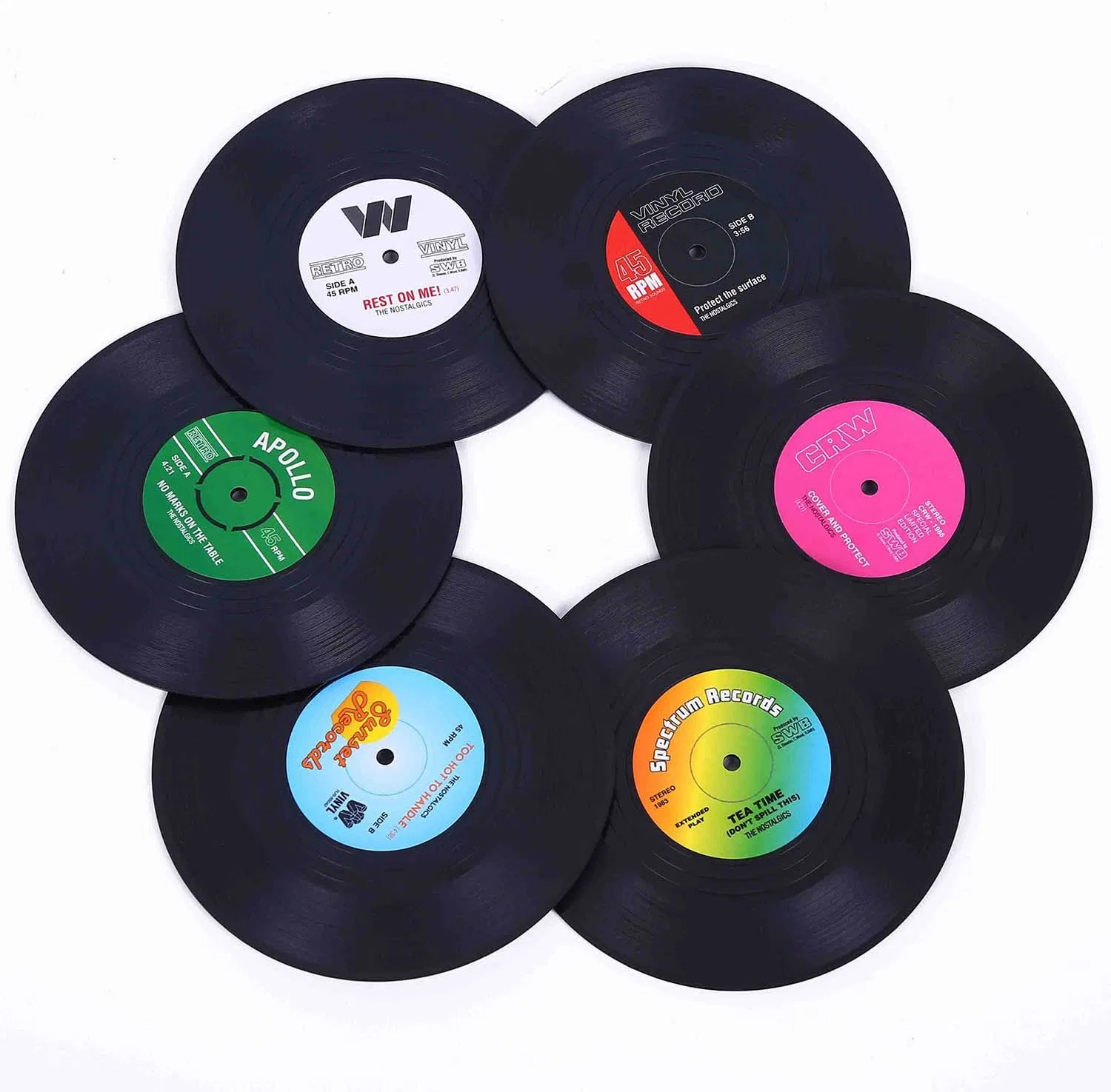 Music Coasters with Vinyl Record Payer Holder for Cups