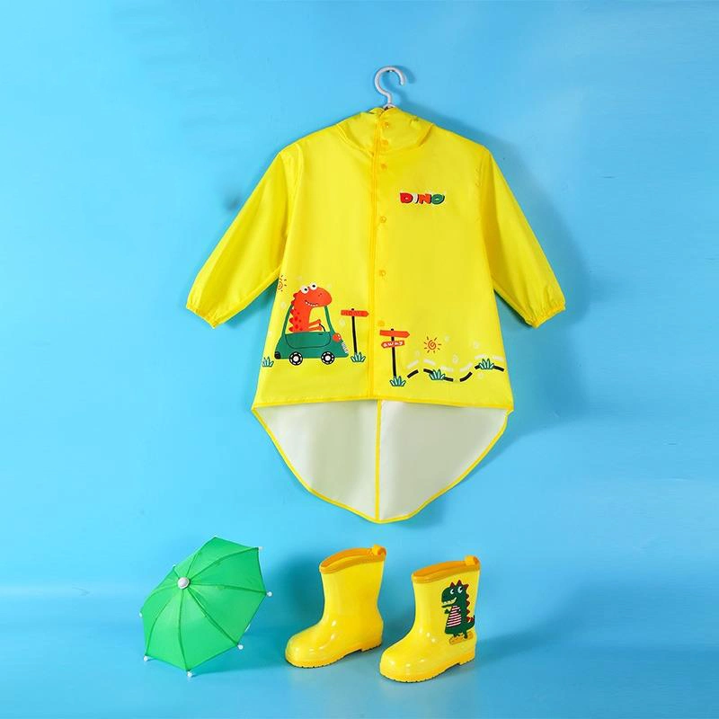 Multicolor PU resistente al agua de lluvia Windproof Cartoon creativo los niños de la Chaqueta impermeable