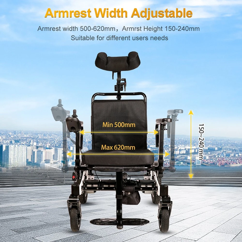 Aluminum Alloy Light Power Reclining Adjustable Control Electric Intelligent Wheel Chair