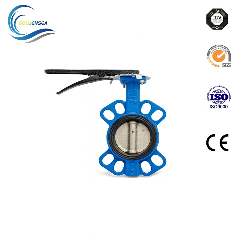 Pn10 DN150 Ductile Iron Pneumatic PTFE Wafer DIN Butterfly Valve