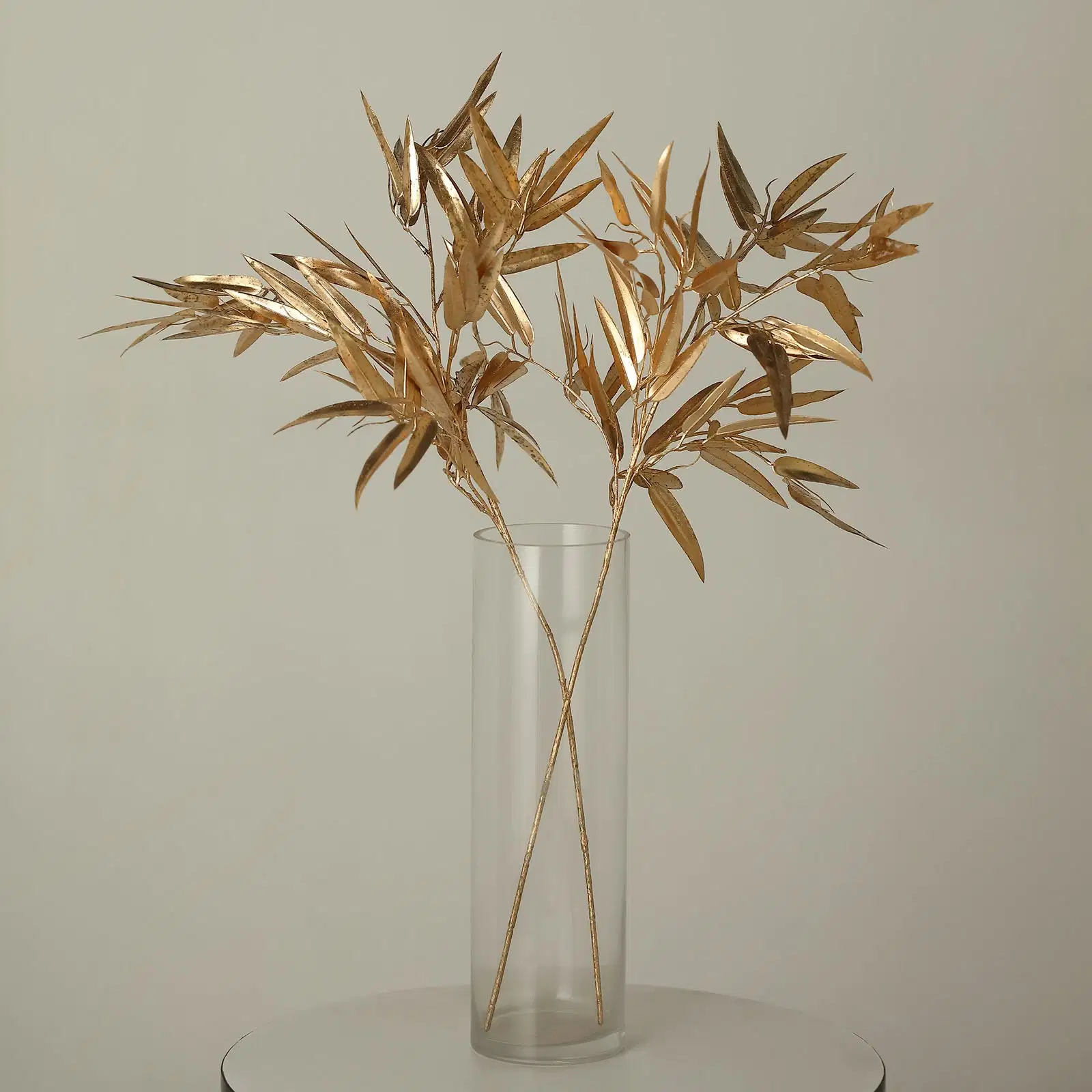 Wholesale/Supplier Shiny Metallic Gold Faux Arrangement Floral Stems Artificial Bamboo Plant