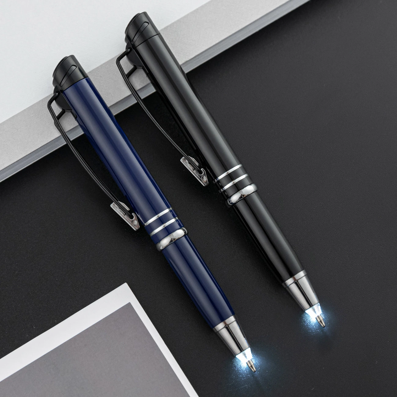 Office Metal Printing Logo Student Stationery Luminous Capacitor Pen Wholesale