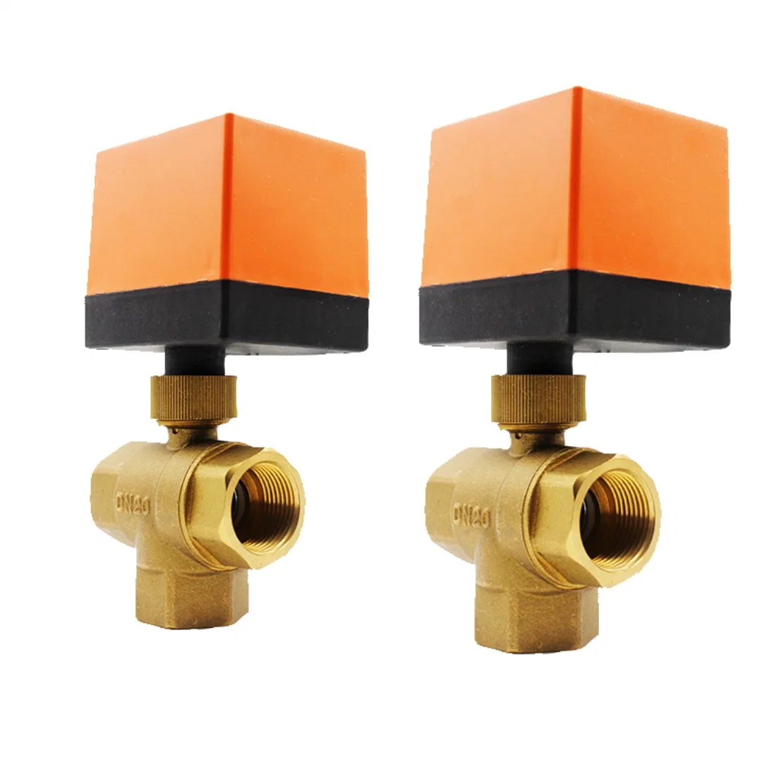 2 Way Water Underfloor Heating Parts Motorized Actuator Zone Brass Valve