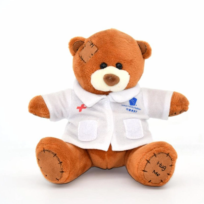 20 cm personalizado Stuffed Animal patches peluche Mascot Toy Doctor Urso de Teddy