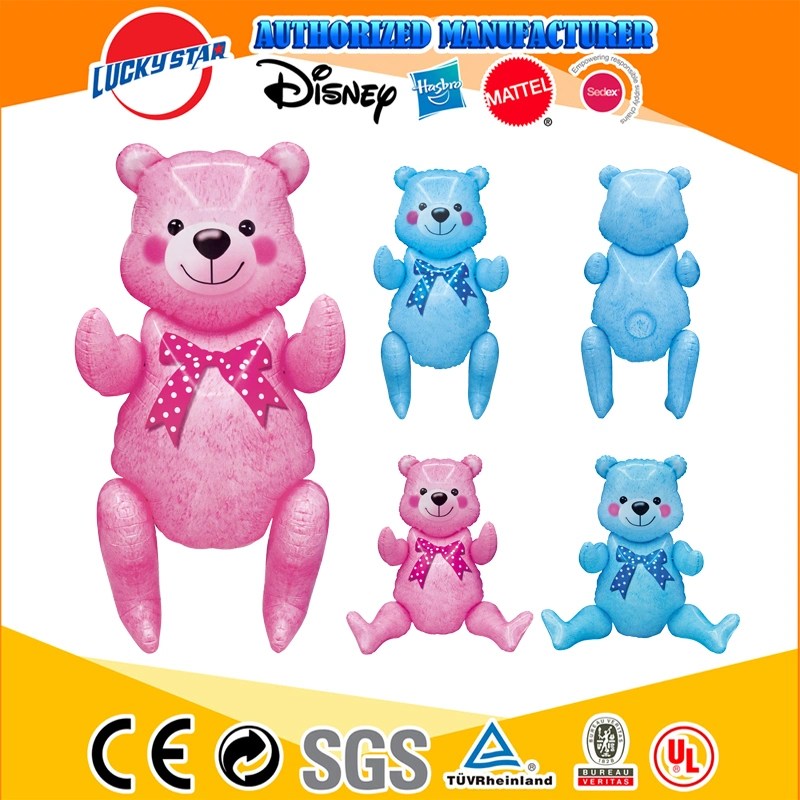 regalo de promoción personalizada de plástico hinchable Azul Rosa osito de peluche juguete para niños