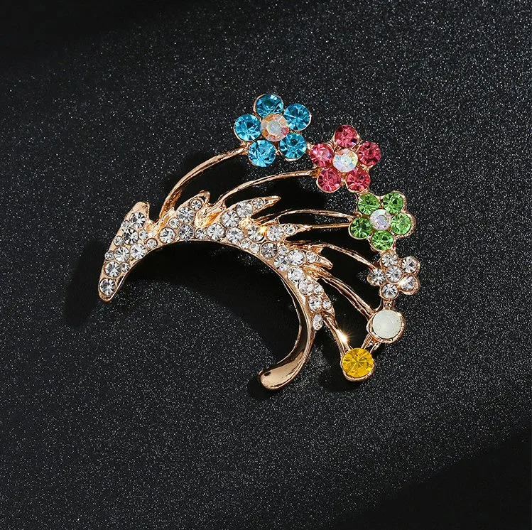 Delicate Lapel Pins Crystal Brooch Pin Scarf Imitation Rhinestone Jewellery