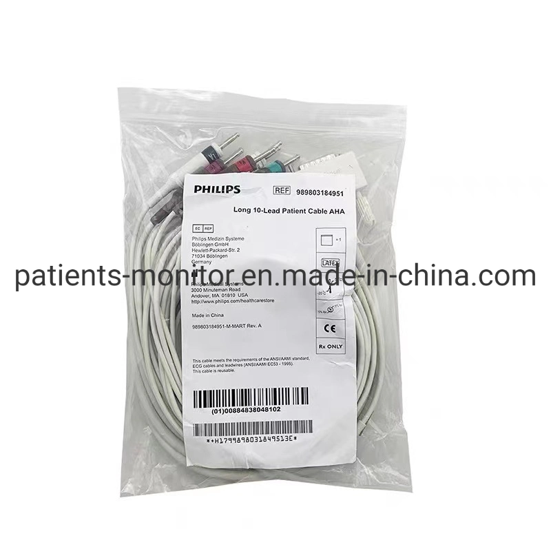 Philips Pagewriter Tc10 10-Lead ECG Patient Cable Aha Ref 989803184951