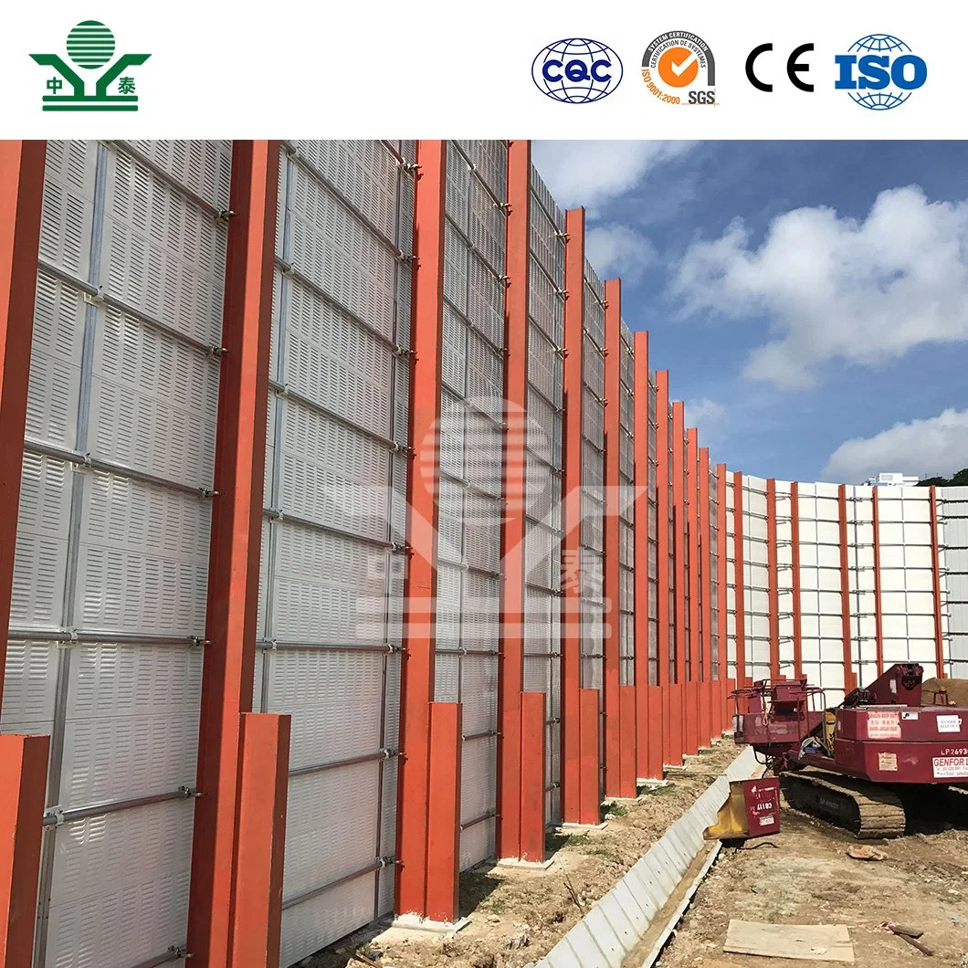 Zhongtai Barrera de sonido exterior China Fabricantes pared de sonido Construcción 1,0mm 1,2mm 1,5mm espesor Barrera de Construcción temporal