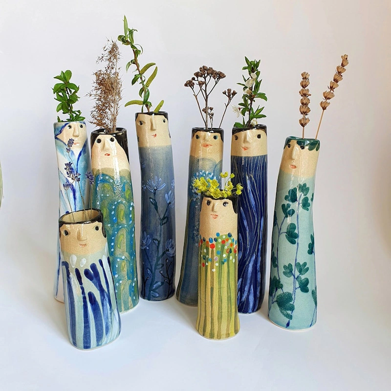 Bohemian Family Face Vase Handmade Vase Home Furnishings Resin Crafts