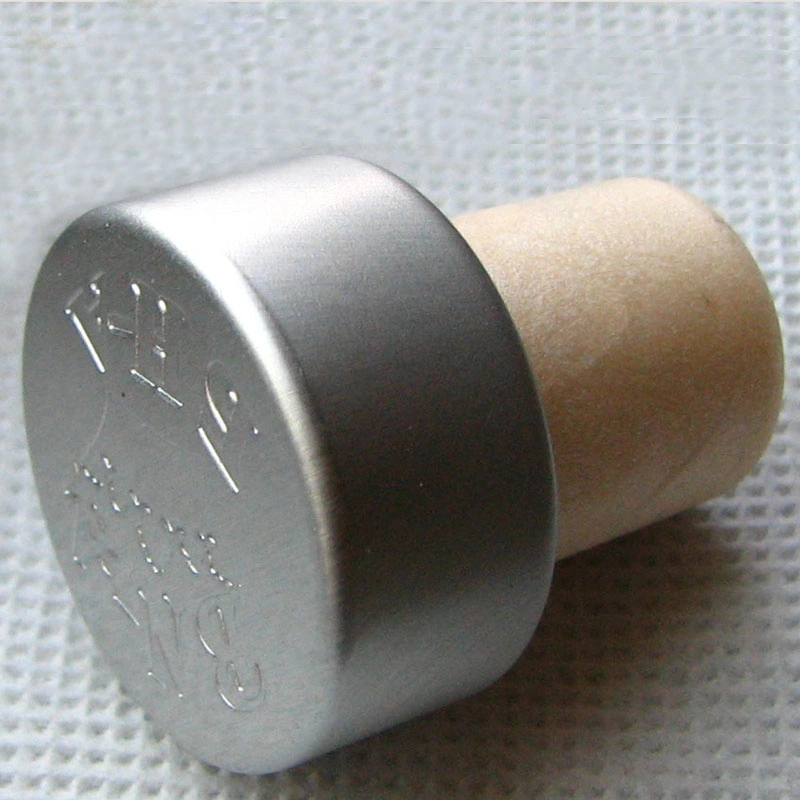 Light Blue Aluminum Cap High Polymer PE Cork Stopper