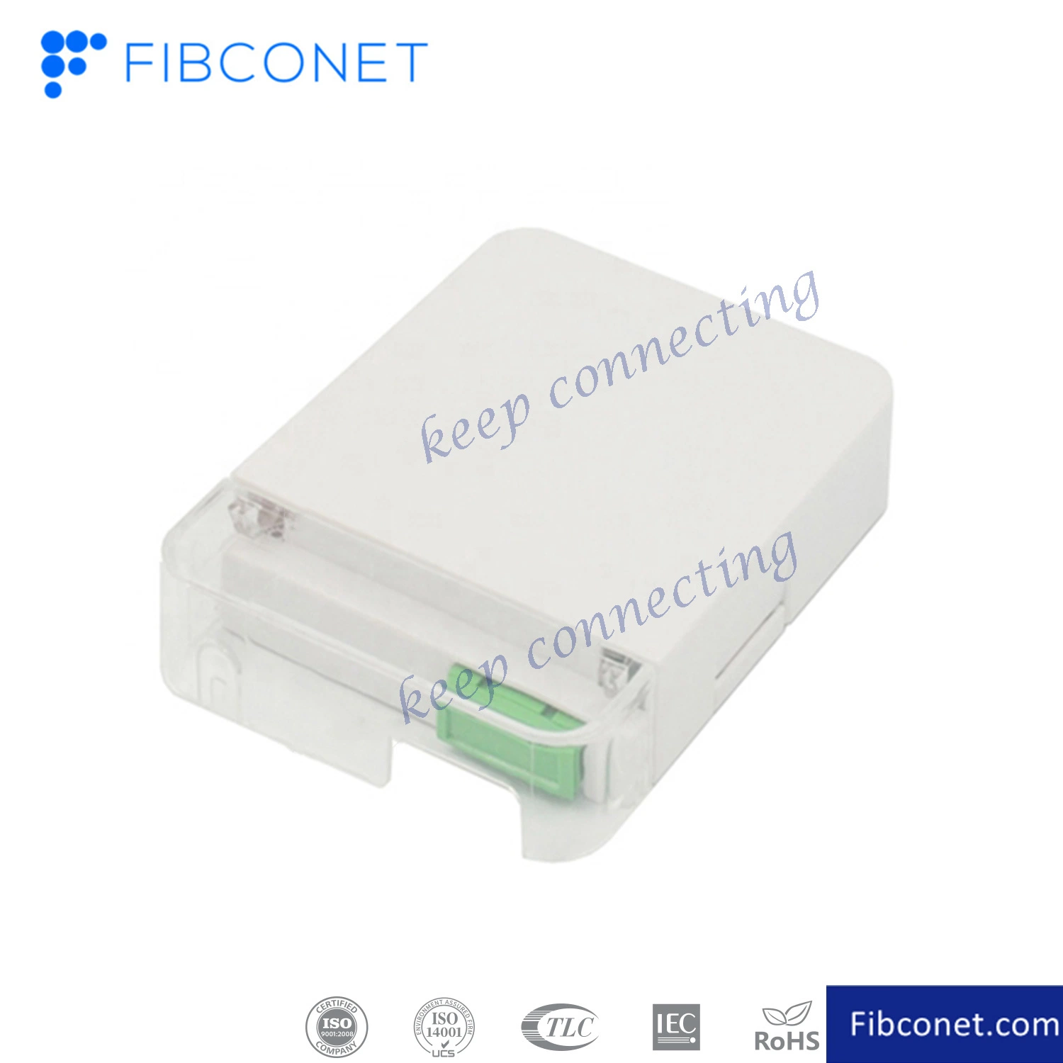 FTTH 2 puertos Mini terminal óptico transparente de plástico de fibra Caja de salida de pared óptica