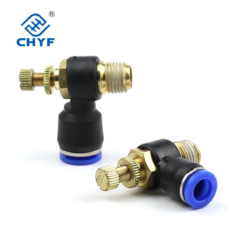 Pneumatic Male Gas Airflow Limit Valve Quick Connector Fittings SL 4 6 8 10mm SL6-M5 SL4-01 SL8-02 SL8-03