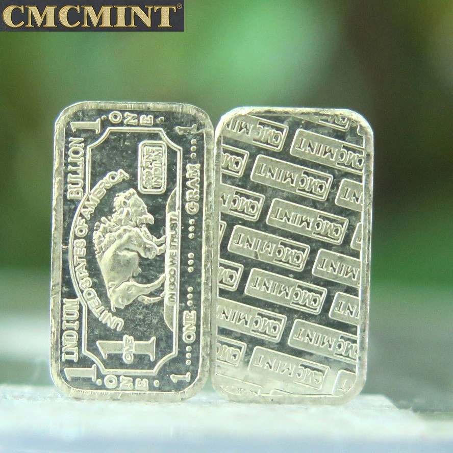 1 Gram 999 Fine Indium Buffalo Bullion Bar