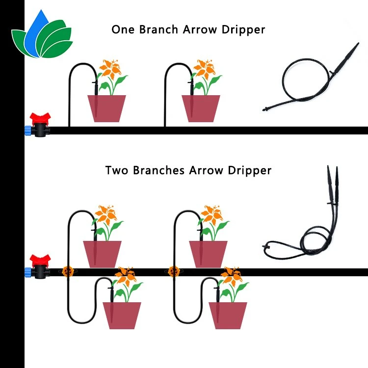 10cm Seta Direita gotejador para emissões de flores de irrigação do sistema de Rega